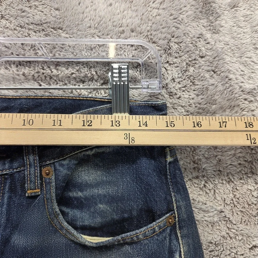 Levis 501 Jeans Mens Blue Selvedge LVC Raw Hem Destroyed Honeycomb Fits 29x24
